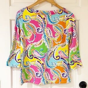 J McLaughlin Colorful Paisley Women's Blouse M